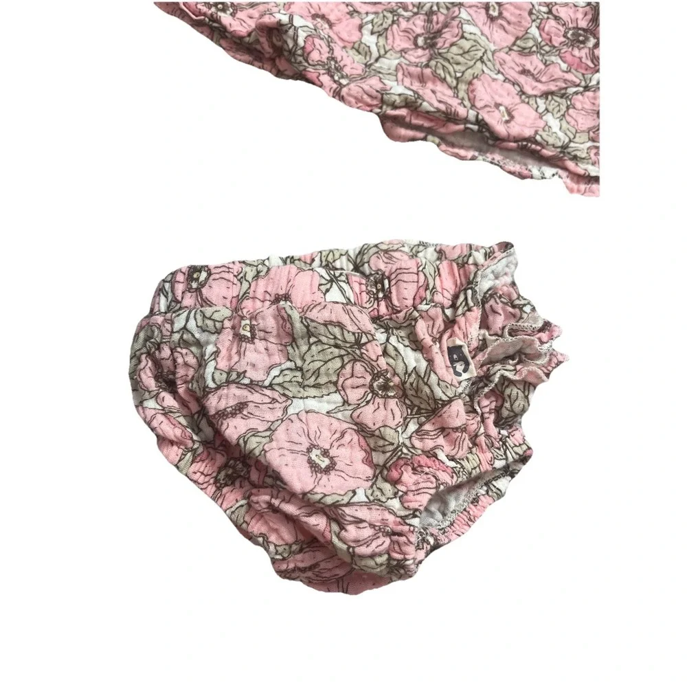 Rabbit And Bear Floral Two Piece Baby Girl Outfit‎ Size 3-6 Months